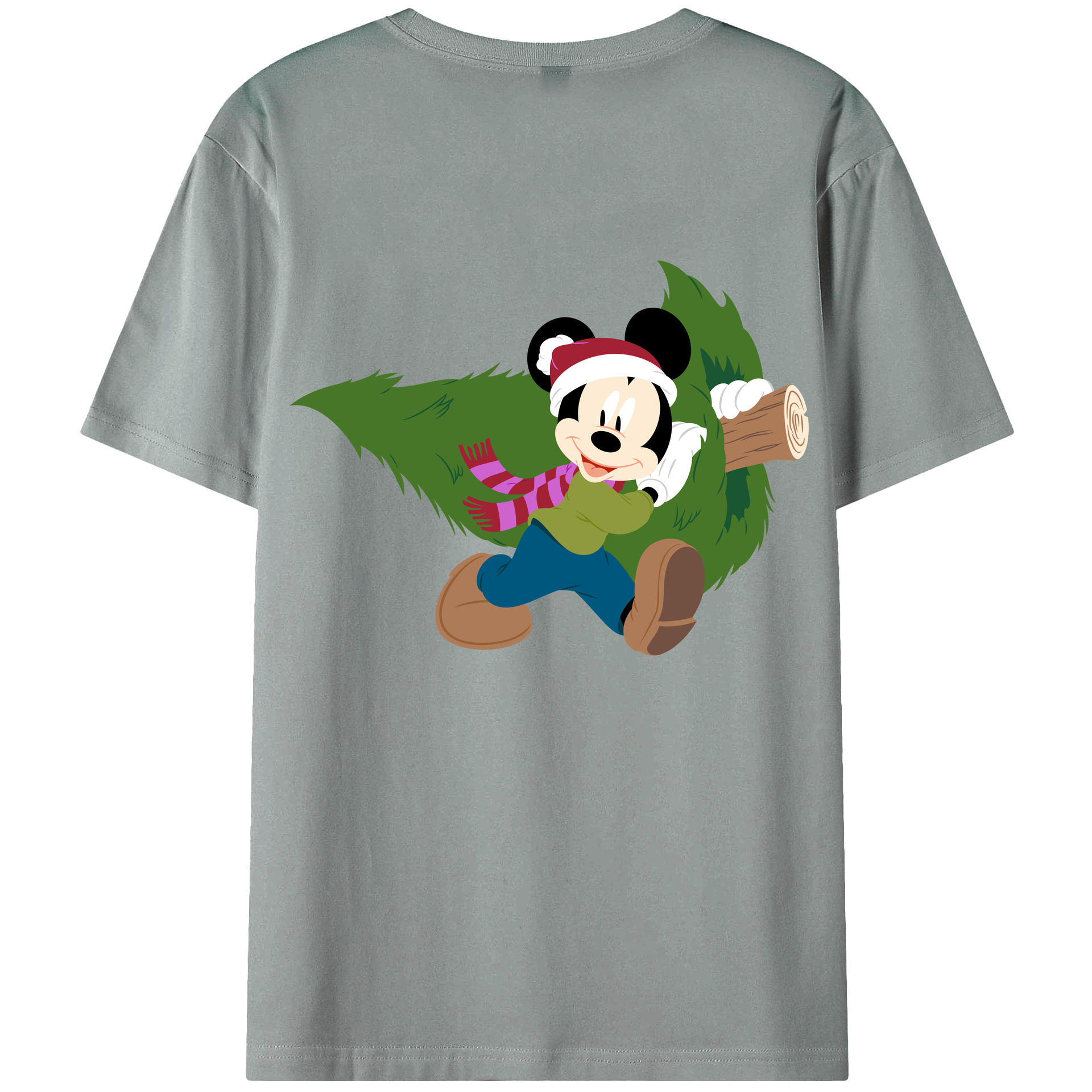 ミッキーマウス Mickey Mouse 綿100％ メンズ半袖Tシャツ（バックプリント） 通気性